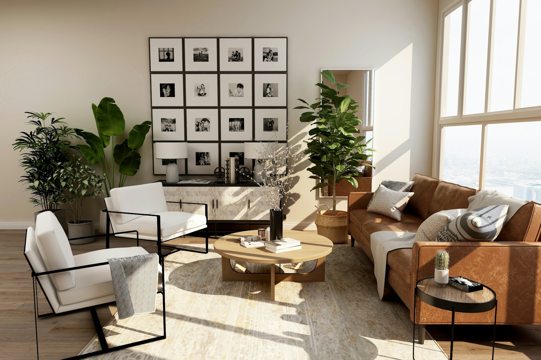 The living room, opening to the terrace.